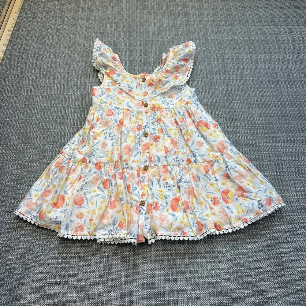 Tommy Bahama Girls 4T Floral Ruffle Tiered‎ Dress Summer Cottagecore Beach